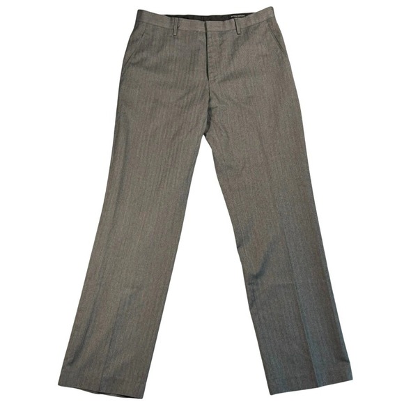 Banana Republic Other - Banana Republic Mens 33x32 Dress Pants Grey Herringbone Tailored Fit Flat Front